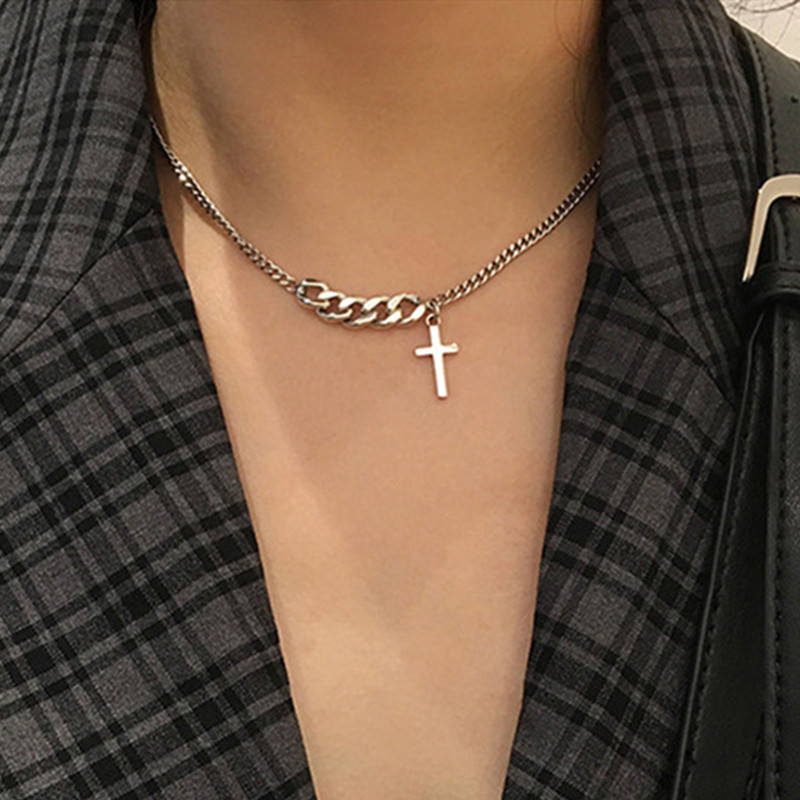 Mens short sale cross necklace