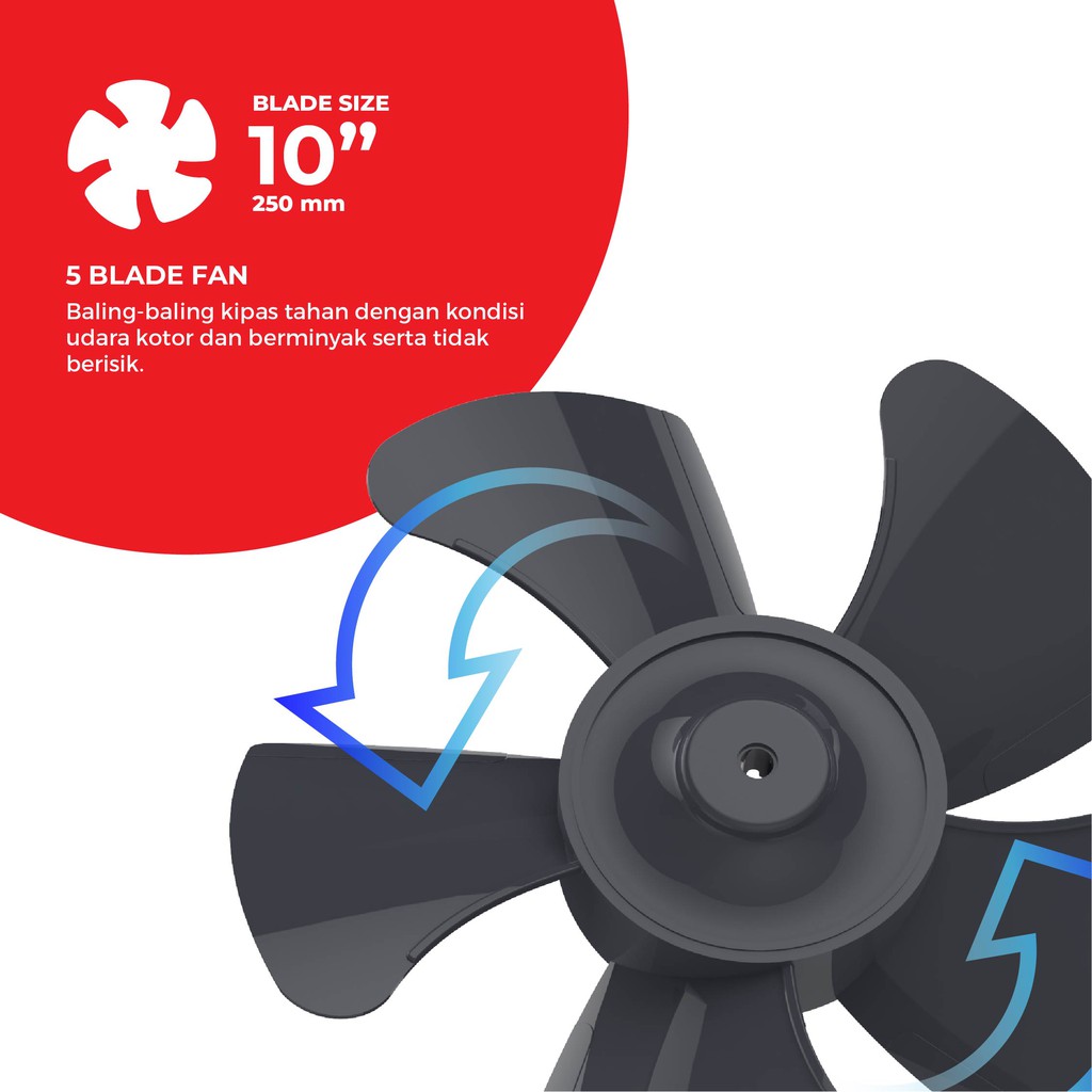 Maspion Ventilating Exhaust Fan Kipas Ventilasi 10 Inch MV-250 NEX - Gambar 3