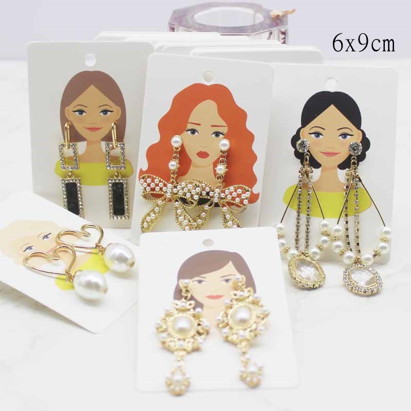 50pcs 6x9cm fashion women earrings and necklaces display cardboard