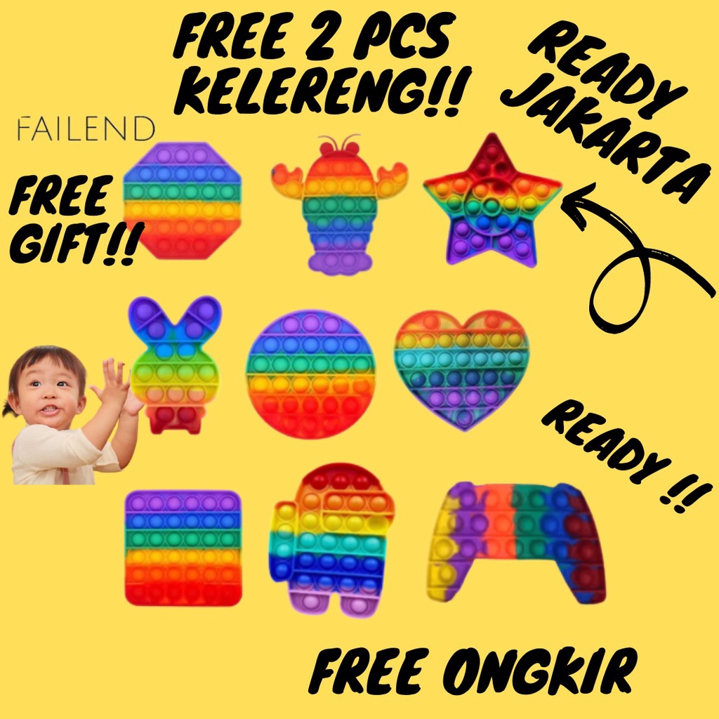 Pop It Fidget RAINBOW Bubble Push Pop its Fidget Toys | Shopee Singapore