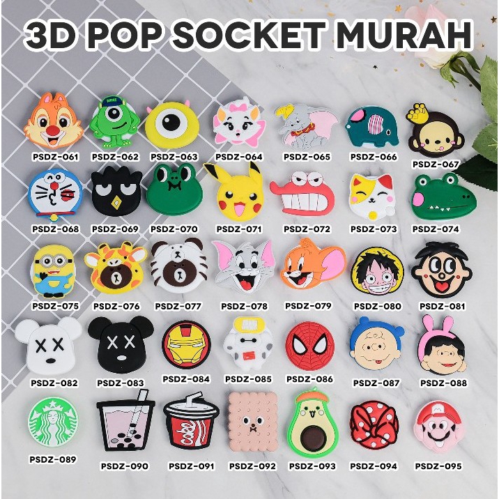 3D Silicone Cartoon Air Bag Cell Phone Bracket Holder Mobile Phone Retractable Ring