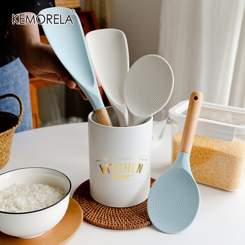 KEMORELA European-Style Pure Color Simple Silicone Rice Scoop Can Be ...