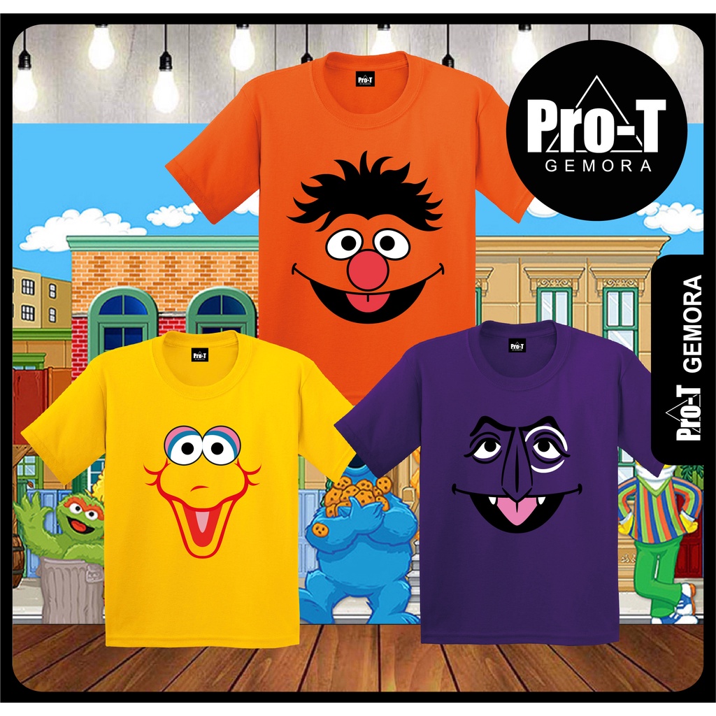 S.STREET (ERNIE/BIGBIRD/COUNTVON) CARTOON FACE T-SHIRT | Shopee Singapore