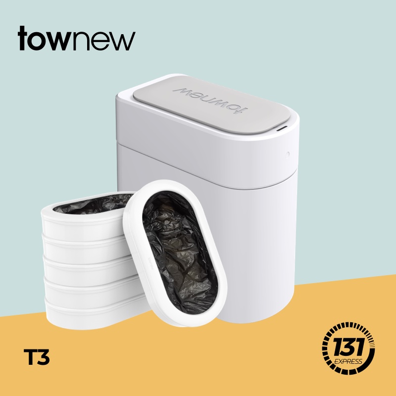 Townew Smart Bin T3 Refill Rings 13L, Infrared Sensor Open Lid,  Auto-Sealing, Waterproof, Home