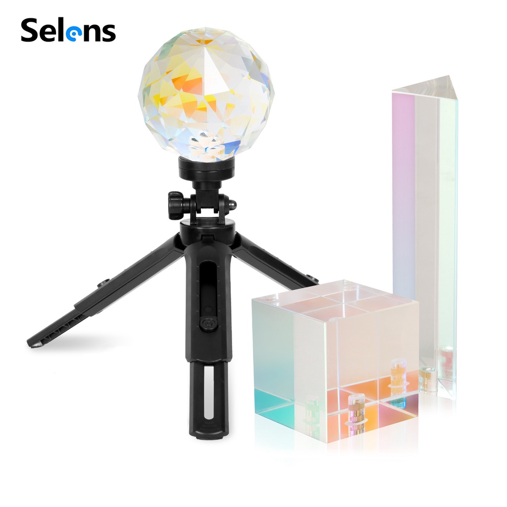 Selens 3-Piece Photography Prism Set With Tripod - Crystal Glass Prisms For Rainbow & Creative Photo Effects