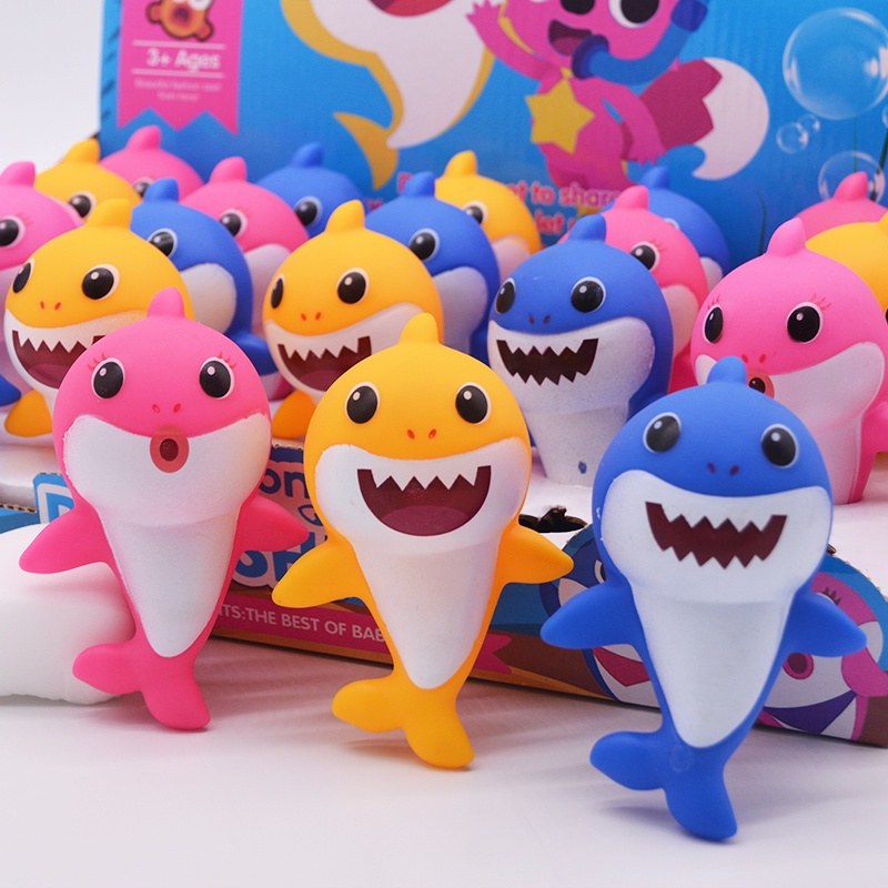 Cute Baby shark toy bath toy baby beach swimming play water Silicone ...