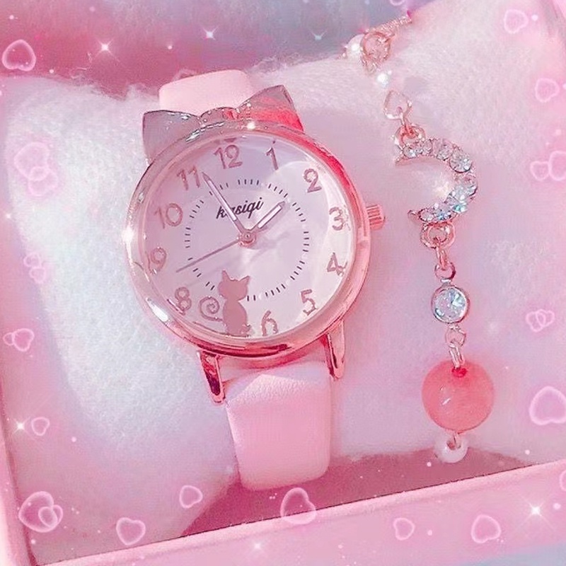Children's Watch Girl ins Niche Design Junior High School Primary Students Cute Cartoon Simple Luminous Mori Series