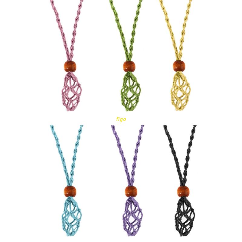 flgo Necklace Cord Empty Stone Holder Necklace Rope Stone Necklace