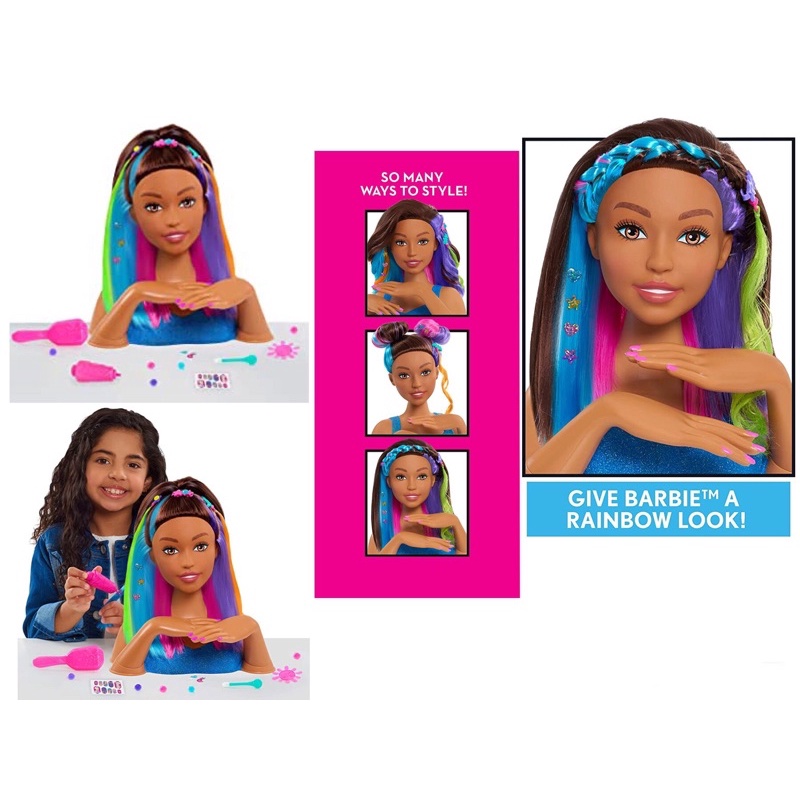 Barbie Hair Barbie Deluxe Rainbow Styling Head Just Play Barbie