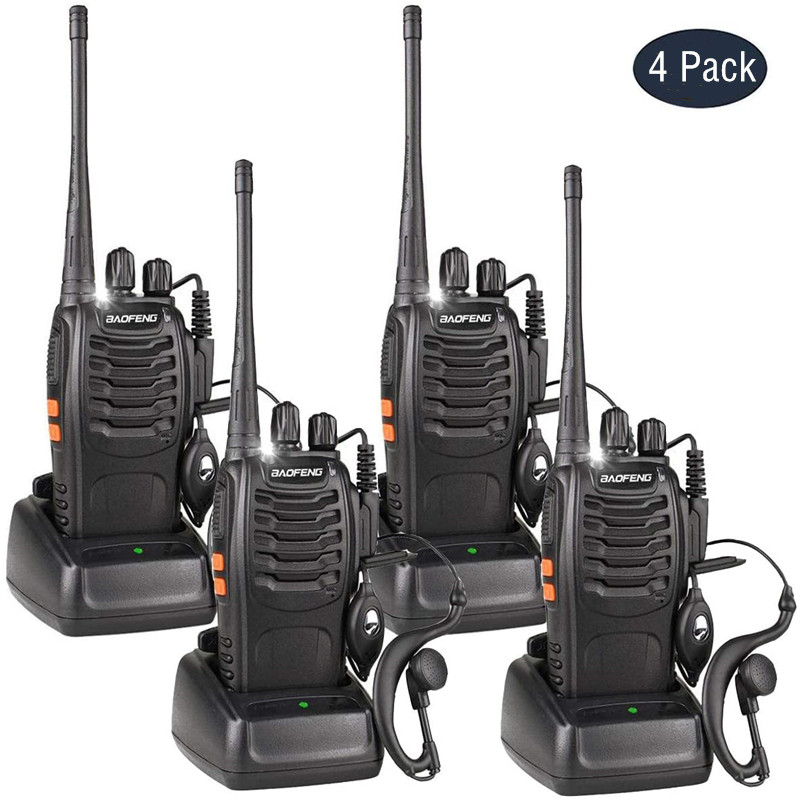 Talkie-Walkie MOONMINI UHF 400-470MHz Rechargeable - Noir, Modèle TW-5677, Portée 5km