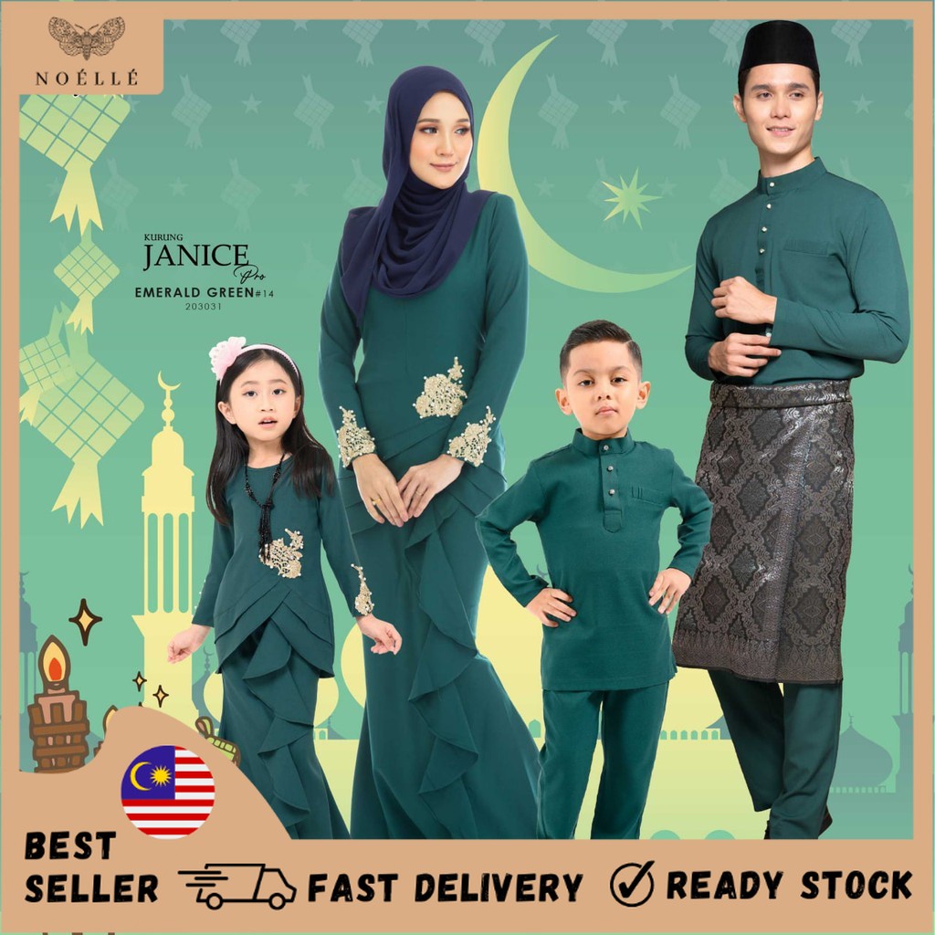 Noelle Baju Raya Family 2023 Baju Kurung Mother Child Baju Melayu Slim ...