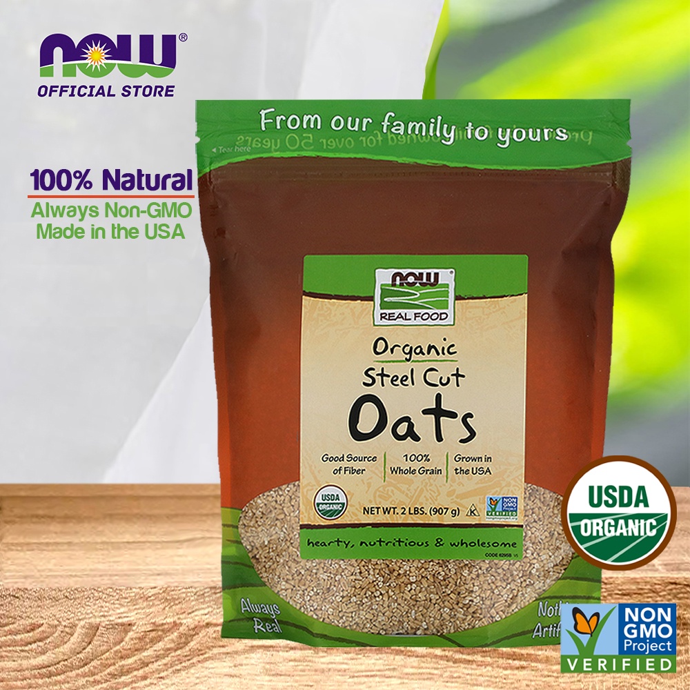 Now Foods Organic Steel Cut Oats Source Of Fiber Whole Grain G Shopee Singapore