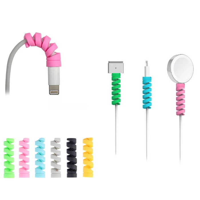 Charging Cable Protector Cable Management Organizer Compatible for iPhone Charger Cord, Protective Spiral Tube Wire Protectors for Android Cell Phone Samsung Mobile Accessories
