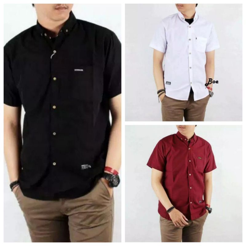 KEMEJA KATUN Men's Plain Shirts Men's Shirts Office Cotton Clothing Men's Short Sleeve Tops Men's Latest