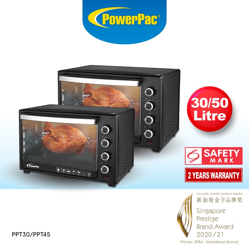 PowerPac Electric Oven 25L, 30L, 50L With Baking Tray & Wire Mesh ...