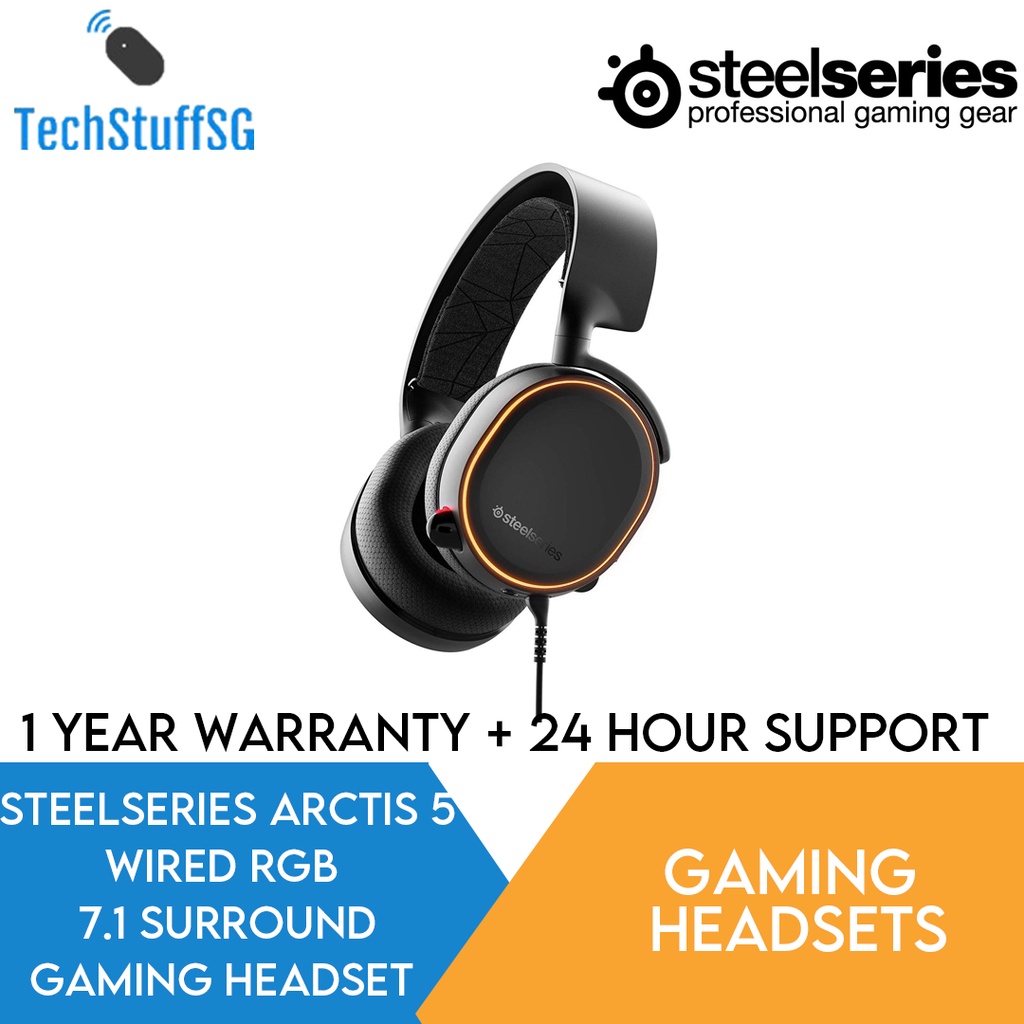 SteelSeries Arctis 5 RGB Wired Gaming Headset with 7.1 DTSX