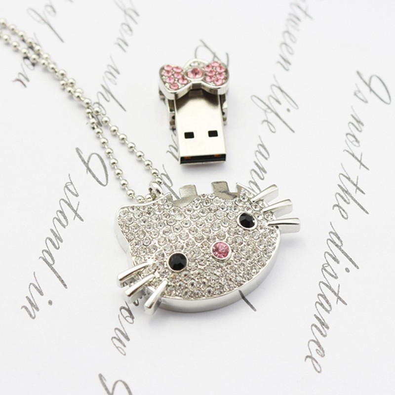 USB flash drive Crystal cat 128GB U disk 32GB 64GB creative personality ...