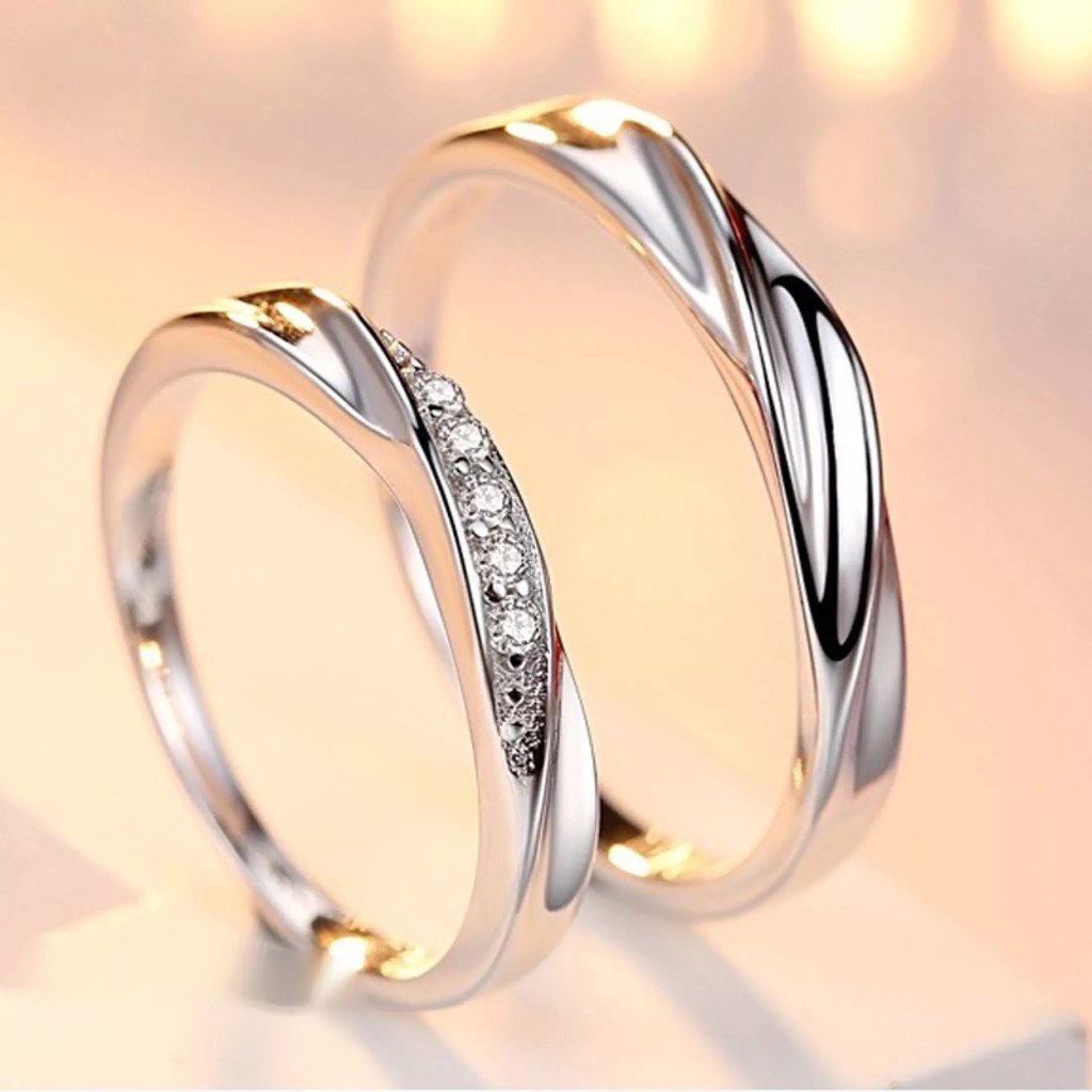 Women's Stylish Wedding Rings 2pcs/Set Promise Ring Anniversary Engagement  Gift Valentines Day Decorations Gift