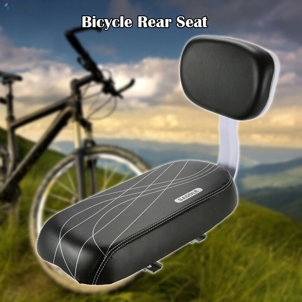 Child Bicycle Back Seat Kids Bike Seat Bike Rack Rest Cushion With Back Saddle Cycle Accessories Parts PU Leather Bike Seat