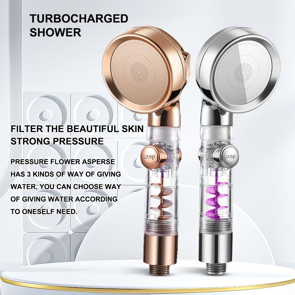 High Pressure Turbocharge SPA Shower Head 3 Modes Filter Water Saving ...