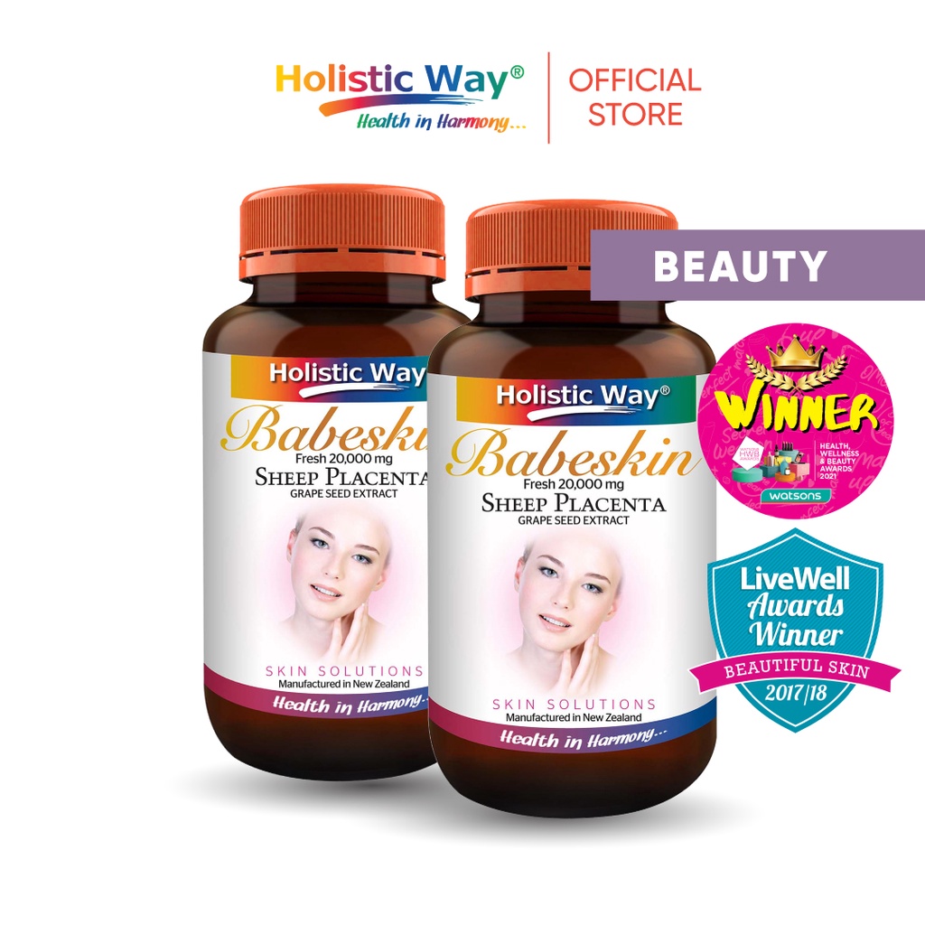 [Bundle of 2] Holistic Way Babeskin - Fresh 20,000mg Sheep Placenta (2 x 60 Softgels)