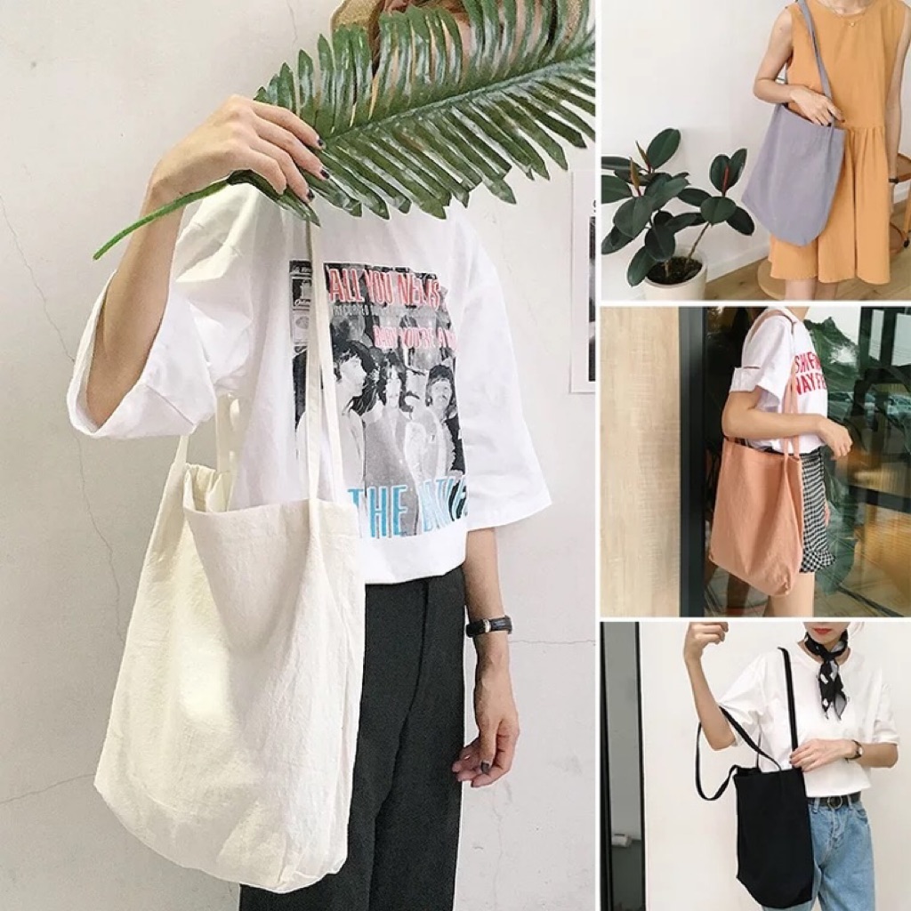 linen-cotton-sling-tote-bag-basic-shopping-utility-recycle-bag-shopee