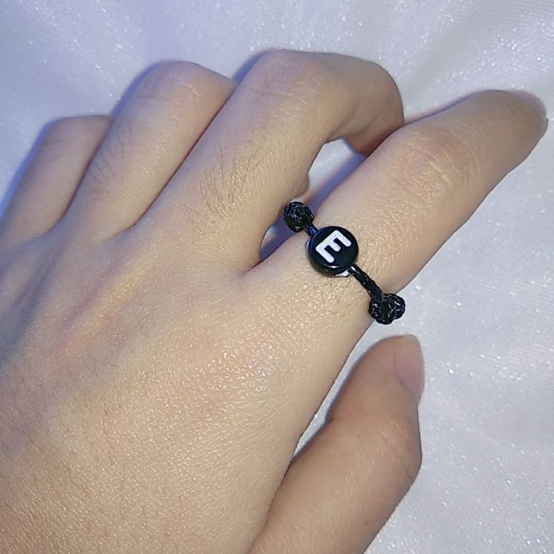 Korean Rope Ring Initials Letter Bead NOTEB Round 1MM | Shopee Singapore