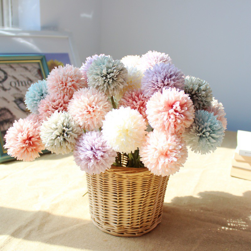Home Decor Artificial Dandelion Flower Silk Hyacinth Flowers for Wedding Party Office Decorations TM386