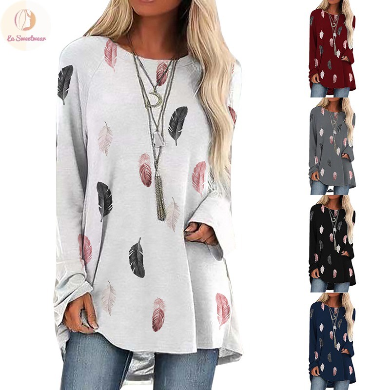 Ladies Commuter Fashion Raglan Sleeve Long Sleeve T-Shirt  New Women's Clothing Printed O Neck