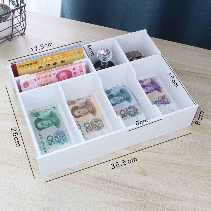 Money Collection Box with Lid Change Storage Box Cash Register Coin Box ...