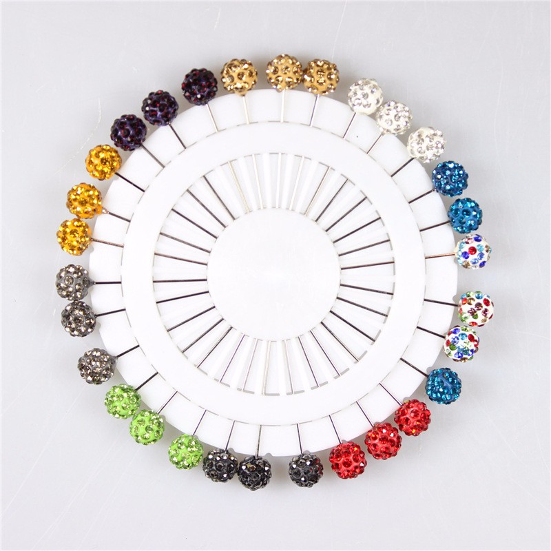 30Pcs Fashion Crystal Ball Brooch Pin Hijab Scarf Pins Scarf Clip Wedding  Pin for Women Hijab Pins with Hat