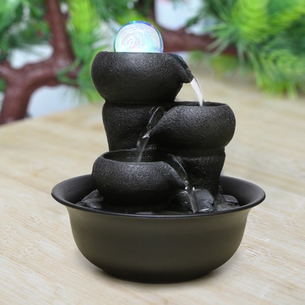 Simple Living Room Flowing Water Fountain Decoration Feng Shui Ball Waterscape Desktop Wheel Rise Money Group Crafts Fen