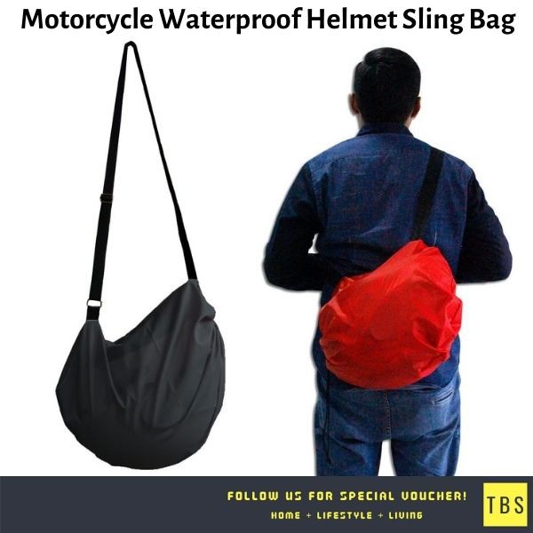 Motorcycle Bike Helmet Waterproof Storage Shoulder Sling Bag (Universal