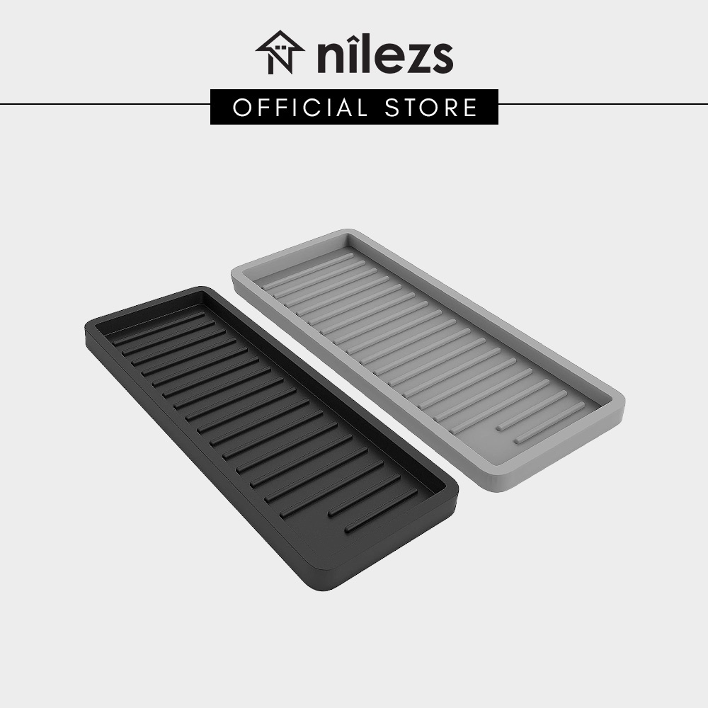 Long Kitchen Sink Organizer, Multipurpose Silicone Sink Tray Drying Mat