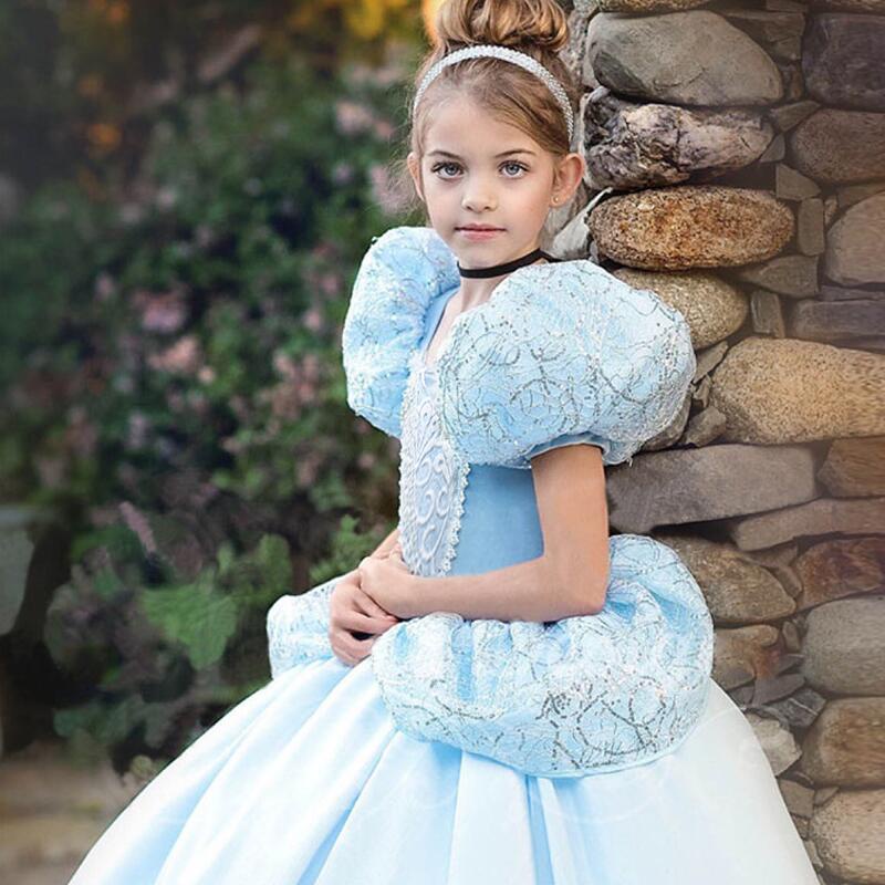 WFRV Cinderella Cosplay Costume Kids Clothes For Girls Dress Baby Girl Ball Gown Princess Dresses For Birthday Party Crown Gloves Shopee Singapore