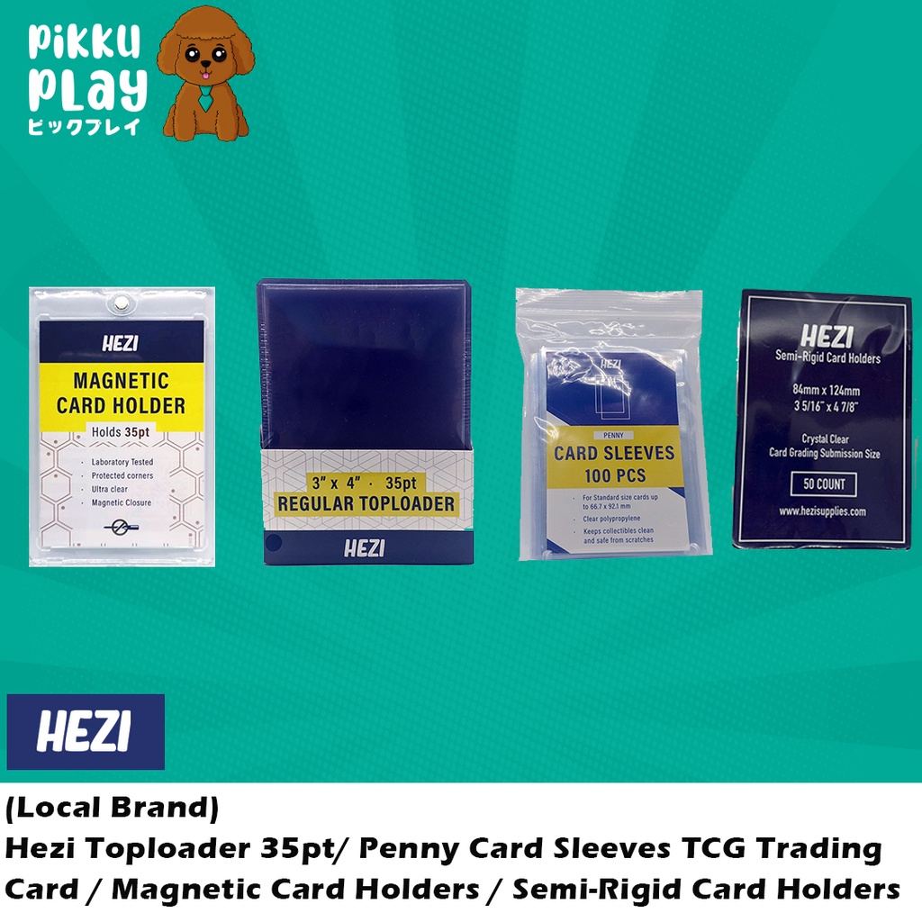 (Local Brand) Hezi Toploader 35pt/ Penny Card Sleeves TCG Trading Card ...