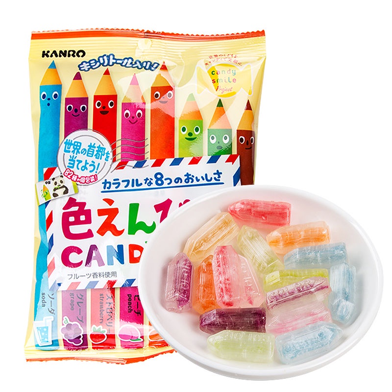Japanese Imported Candy KANROGanle Colored Pencil Candy Fruit Flavor