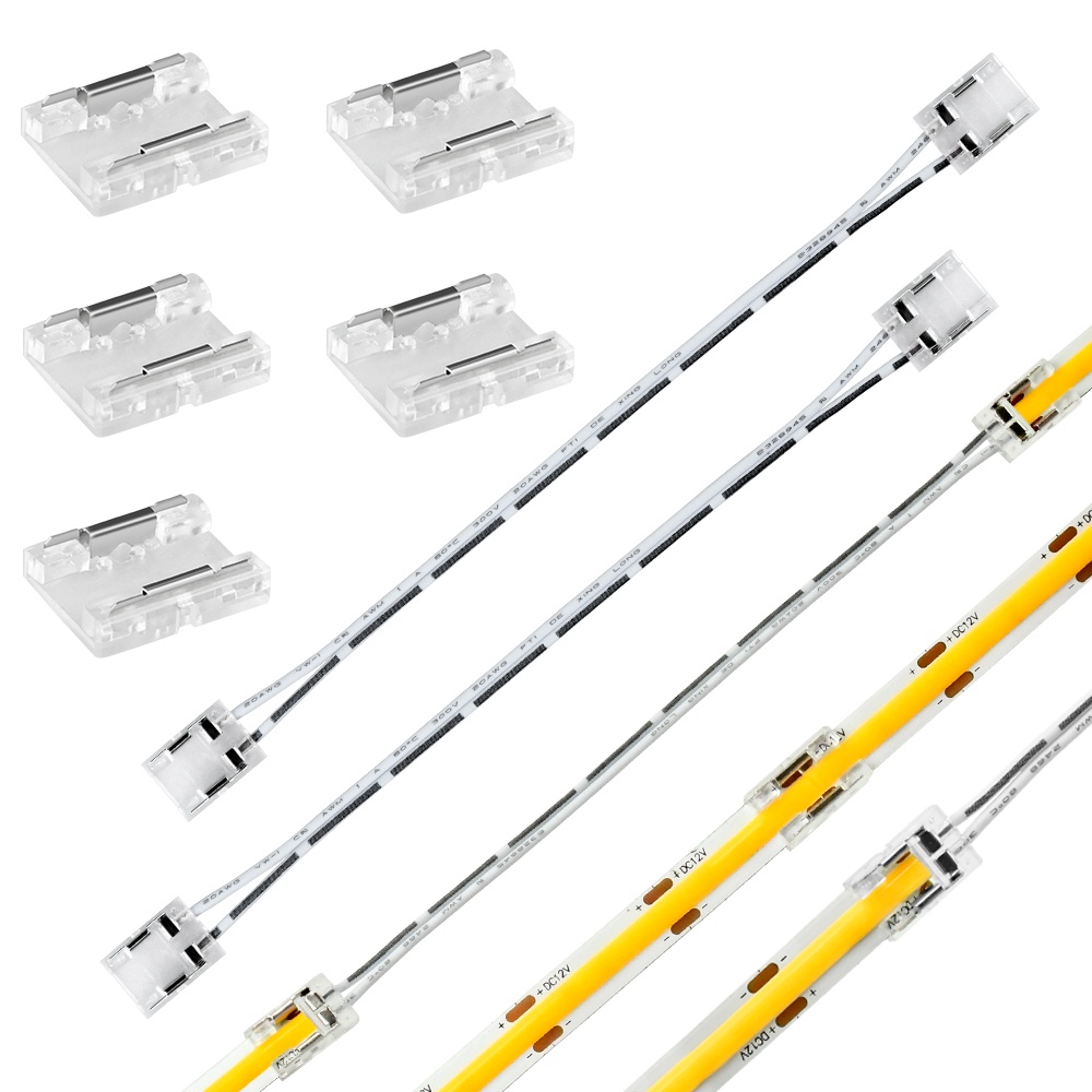 5Pcs COB LED Light Strip Connector for IP20 8mm and 10mm 2pin FOB LED ...