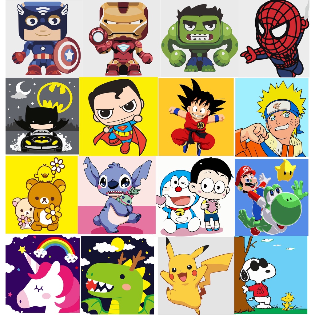 [Minimum 4 pcs] 20x20cm Kids Paint by Numbers Canvas Oil Painting School Gift Children Birthday Goodie Bag Art of life