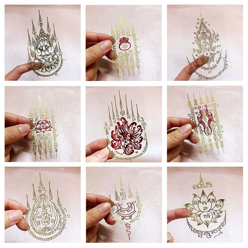 Instock Scripture Lucky Metal Sticker Thailand Buddha Bida Golden Face ...