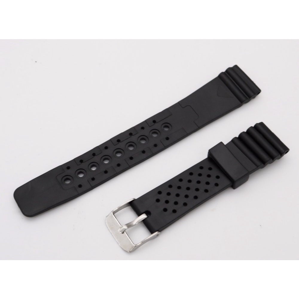 20mm seiko Black Silicone Rubber Straight End Wrist watch Band Strap ...