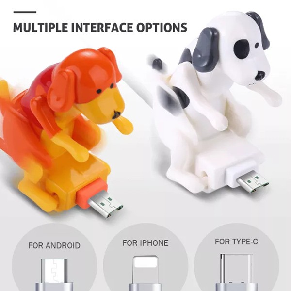 Tiktok Ins Stray Dog Charging Cable, Mini Humping Spot Dog USB Cable Charger, Smartphone USB Cable Charger Data Charging Line for Various Models of Mobile Phones tiktok
