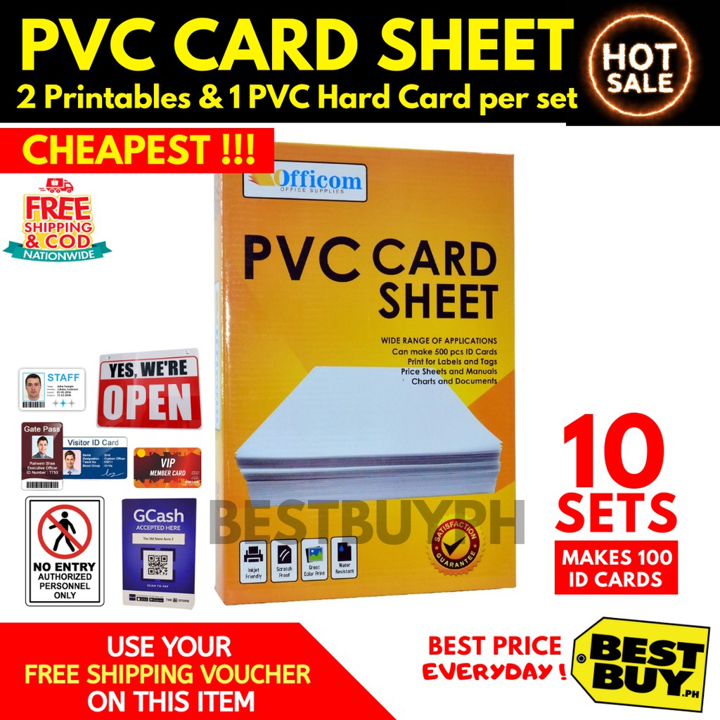 Officom pvc id card sheet 10 s shopee singapore