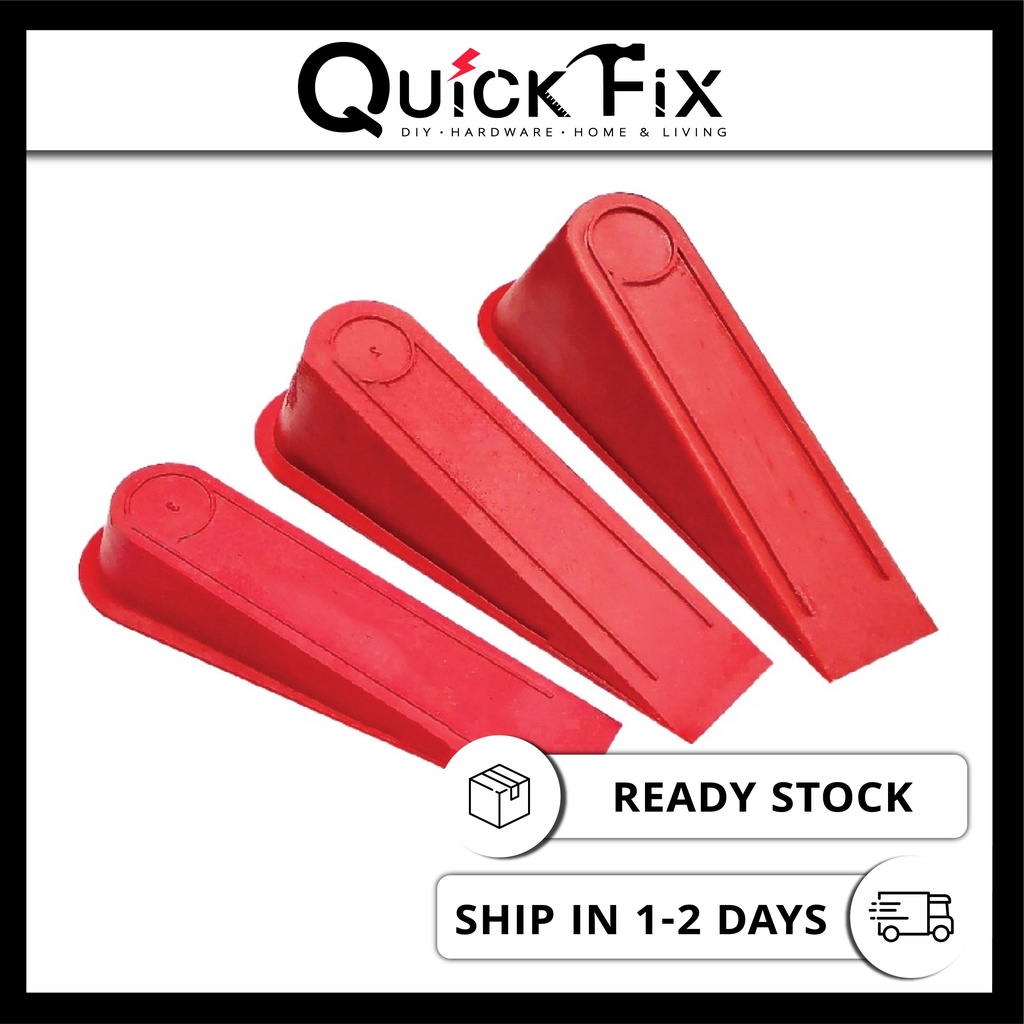 QuickFix Red Rubber Door Wedge Stopper 4'' 5'' 6'' Inch No.1 / 2 / 3