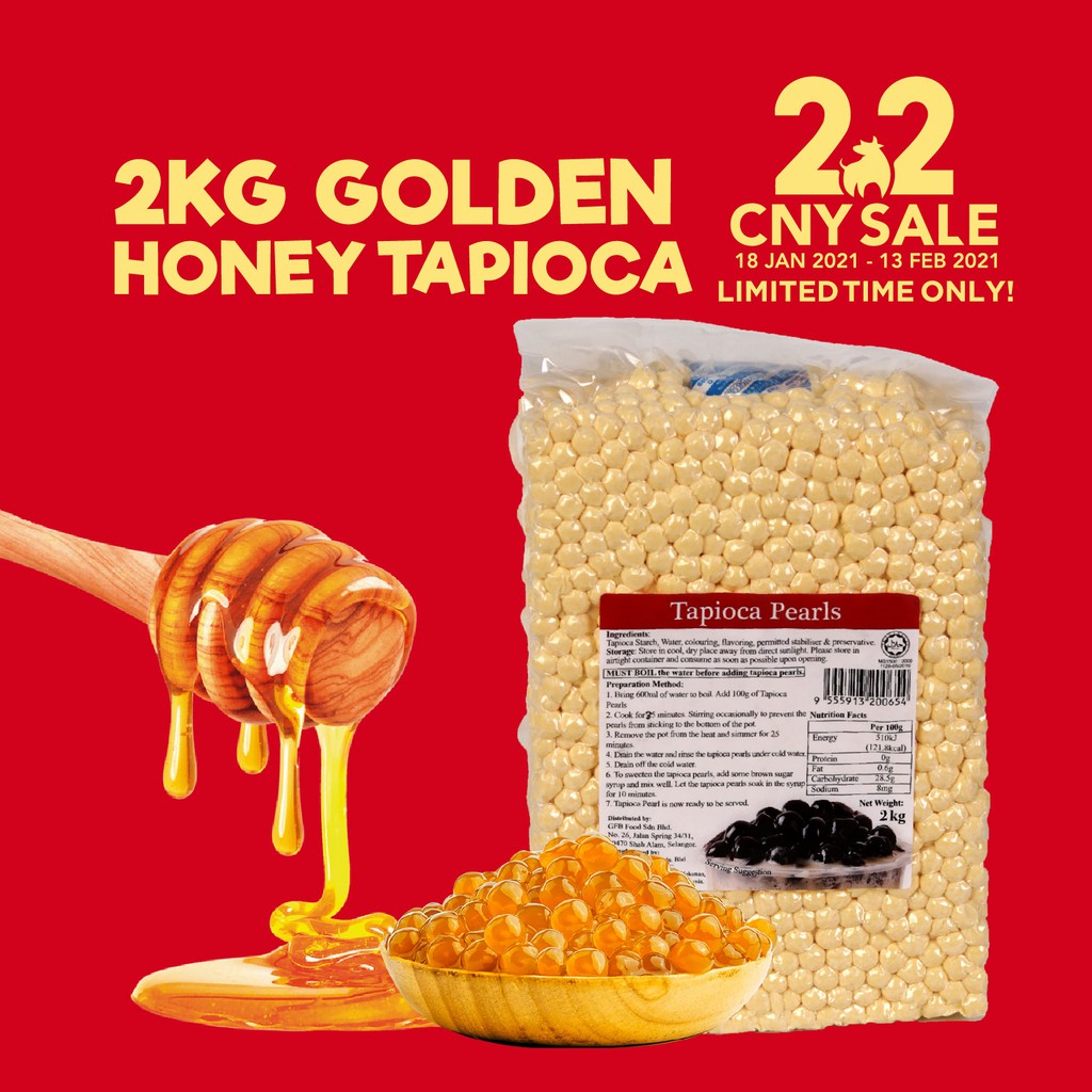 🔥[LIMITED TIME ONLY!]🔥 2KG HALAL Golden Honey Pearl / Tapioca Pearl