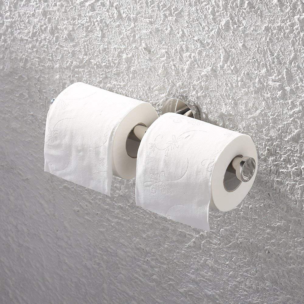 Heavy Duty SUS304 Stainless Steel Bathroom Double Tissue Holders, Half