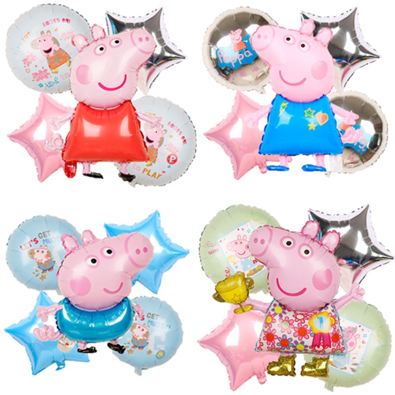 5 pcs/set Peppa pig foil balloons foil balloons birthday party supplies