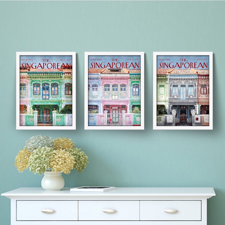30X40CM ART PRINTS WITH FRAMES (SINGAPORE A) SET OF 3 Shopee Singapore