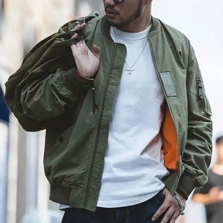 Baseball Uniform Men Clothing Korean And Hong Kong Style Jacket Loose Tide  Flight Jacket Button All-match Retro Boy Coat