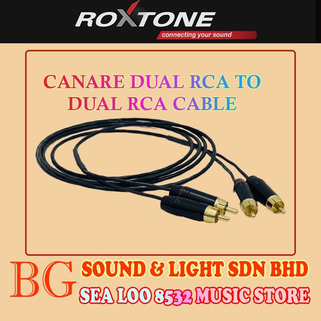 CANARE DUAL RCA TO DUAL RCA WITH ROXTONE PLUG | Shopee Singapore